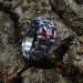Gothic Garnet Ring with Intricate Bold Design