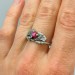 Elegant Gothic Floral Ring with Ruby Gemstone