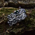 Throne of Vines: Gothic Sterling Silver Ring with Emerald Accent