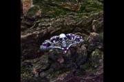 Goth Womens Wedding Ring with Fantasy Themed, Vintage Gothic Ruby Ring Silver with Skull, Gothic Forest Jewelry