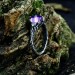 Gothic Amethyst Ring with Elegant Twisting Motif
