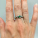 Enchanting Silver Ring with Elegant Emerald Gemstone| Unique and Unusual Engagement Ring for Her