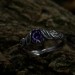Gothic Amethyst Ring with Intricate Twisting Design