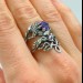 Gothic Dragon Ring with Radiant Amethyst Gemstone