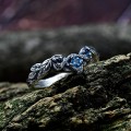 Celestial Harmony: Gothic Ring with Blue Radiance
