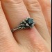 Gothic Obsidian Ring with Enchanted Floral Motif
