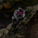 Ruby Gothic Dragon Ring with Bold and Mystical Design