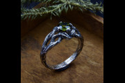 Elegant Olive Branch Ring: Twisting Design, Nature Inspired Silver Engagement Ring, Tree, Celtic Wedding Band & Leaf Pattern