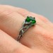 Gothic Emerald Ring with Enchanted Vine Design