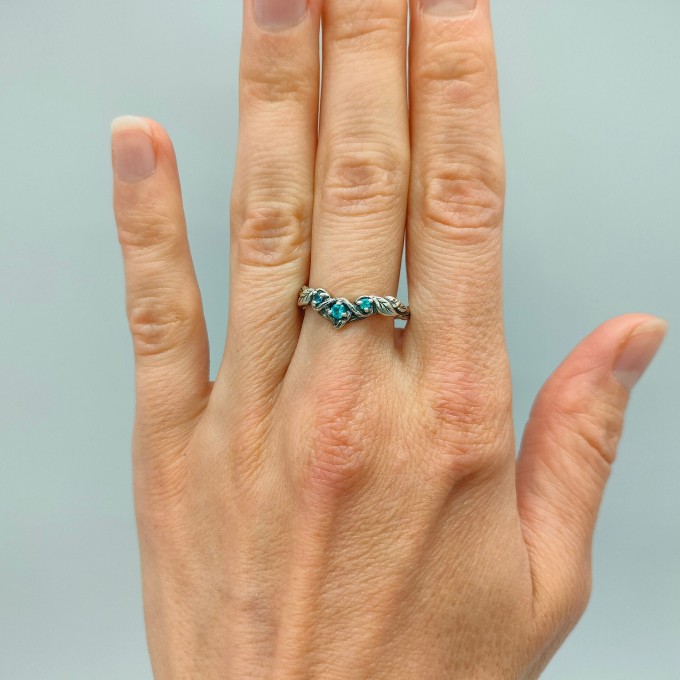 Celestial Harmony: Gothic Ring with Blue Radiance