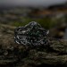 Gothic Emerald Ring with Intricate Nature Motif
