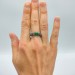 Dragon Scale Gothic Ring with Enchanted Emerald