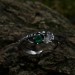 Forest Grace: Gothic Sterling Silver Ring with Emerald Gemstone