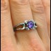 Gothic Amethyst Ring with Enchanted Leaf Design