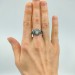 Bold Gothic Ring with Moonstone and Claw Motif