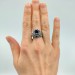 Twilight Majesty: Gothic Sterling Silver Ring with a Regal Sapphire
