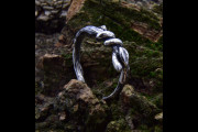 Elvish Tree Branch Ring in Sterling Silver, Simple Fantasy Engagement Ring for Women with Small Twig and Leaf, Goblincore Jewelry