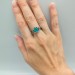 Elegant Blue Topaz Gothic Silver Ring