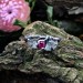 Elegant Gothic Floral Ring with Ruby Gemstone