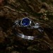 Fairy Fantasy Ring: Sapphire Twig Wedding Band with Floral Design