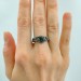 Dark Silver Ring with Black Obsidian Gemstone