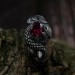 Ruby Gothic Dragon Ring with Bold and Mystical Design