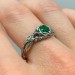 Organic Gothic Ring with Vibrant Emerald