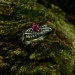Crimson Flame: Twisted Gothic Ruby Ring