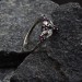 Gothic Ruby Ring with Skull Motif and Bold Design 