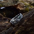 Elegant Gothic Celtic Knot Ring with Emerald
