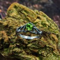 Forest Enchantment: Gothic Sterling Silver Ring with Vibrant Olivine