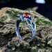 Gothic Ruby Ring with Twisting Vine Design