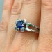 Stunning Silver Ring with Sapphire and Lunar Motif