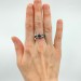 Enigmatic Silver Ring with Crescent Moons and Black Onyx