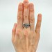 Forest Chevron Twig and Leaf Ring with Peridot for Engagement