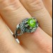 Gothic Dragon Ring with Enchanted Peridot Gemstone.
