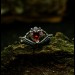 Crimson Guardian: Gothic Sterling Silver Ring with a Garnet Gemstone