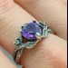 Embrace of Shadows: Gothic Sterling Silver Ring with Mystical Amethyst