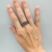 Gothic Garnet Ring with Intricate Bold Design