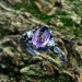 Gothic Amethyst Ring with Elegant Twisting Motif