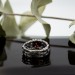 Crimson Dominion: Gothic Garnet Chain Ring