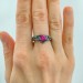 Intricate Silver Ring with Vibrant Ruby Gemstone