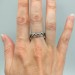 Gothic Garnet Ring with Twisting Vine Motif