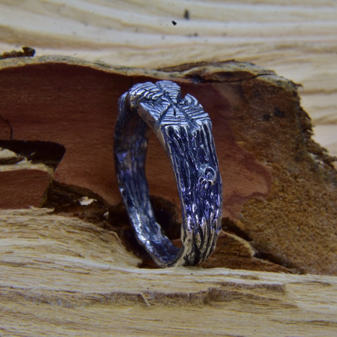 Roots of Eternity: Gothic Sterling Silver Ring with Branch Motif