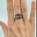 Gothic-Inspired Silver Ring Set with Red Garnet Gemstones