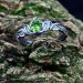 Gothic Peridot Ring with Mystical Leaf Motif