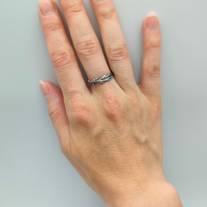Branch of Serenity: Sterling Silver Nature-Inspired Ring