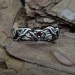 Gothic Garnet Ring with Twisting Nature Motif