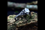 Fantasy Moonstone Nature Ring with Tree of Life Design, Whimsical Wedding Ring for Woman with Floral Branch Band