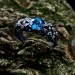 Majestic Dragon Ring with Blue Topaz Gemstone